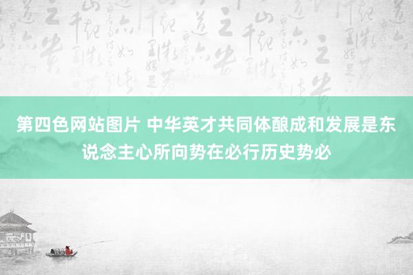 第四色网站图片 中华英才共同体酿成和发展是东说念主心所向势在必行历史势必