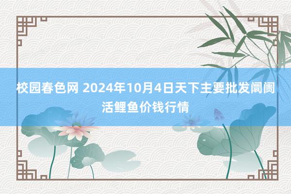 校园春色网 2024年10月4日天下主要批发阛阓活鲤鱼价钱行情