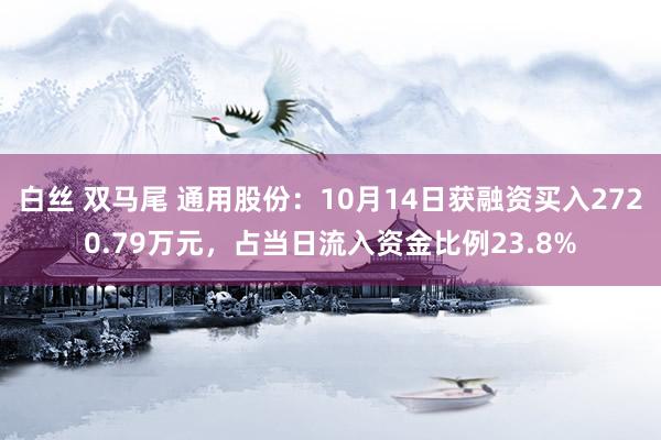 白丝 双马尾 通用股份：10月14日获融资买入2720.79万元，占当日流入资金比例23.8%