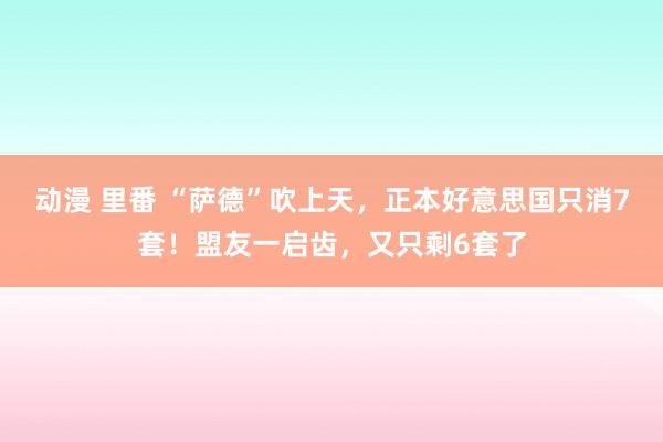 动漫 里番 “萨德”吹上天，正本好意思国只消7套！盟友一启齿，又只剩6套了