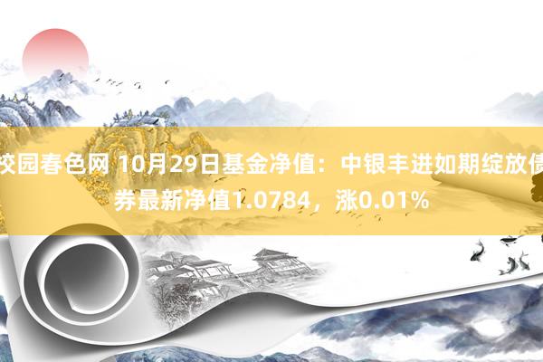 校园春色网 10月29日基金净值：中银丰进如期绽放债券最新净值1.0784，涨0.01%