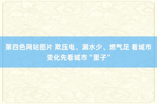 第四色网站图片 欺压电、漏水少、燃气足 看城市变化先看城市“里子”