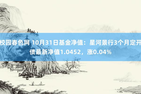 校园春色网 10月31日基金净值：星河景行3个月定开债最新净值1.0452，涨0.04%