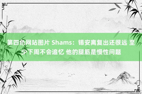 第四色网站图片 Shams：锡安离复出还很远 至少下周不会追忆 他的腿筋是慢性问题