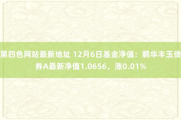 第四色网站最新地址 12月6日基金净值：鹏华丰玉债券A最新净值1.0656，涨0.01%