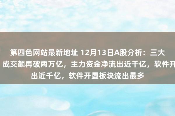 第四色网站最新地址 12月13日A股分析：三大指数均跌超2%，成交额再破两万亿，主力资金净流出近千亿，软件开垦板块流出最多