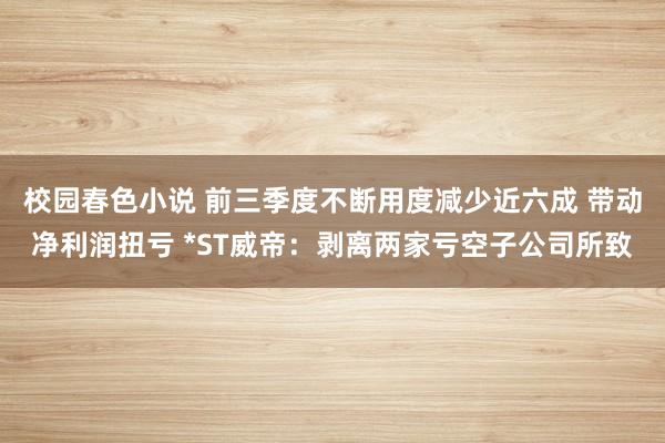 校园春色小说 前三季度不断用度减少近六成 带动净利润扭亏 *ST威帝：剥离两家亏空子公司所致