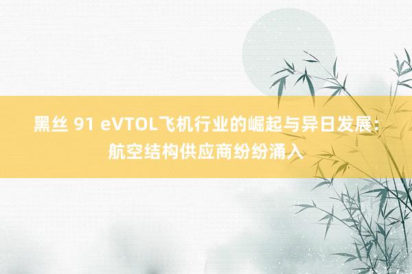 黑丝 91 eVTOL飞机行业的崛起与异日发展：航空结构供应商纷纷涌入