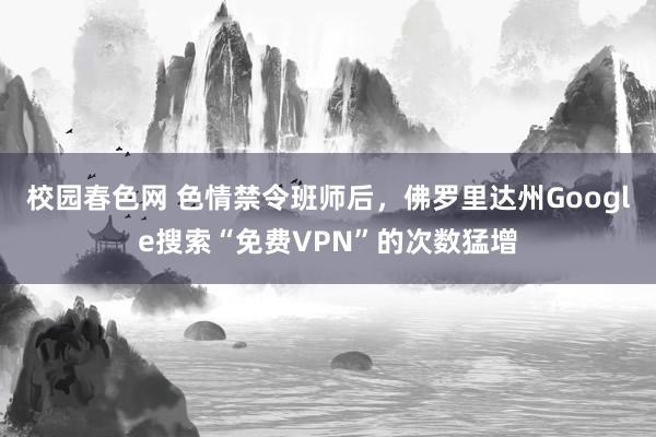 校园春色网 色情禁令班师后，佛罗里达州Google搜索“免费VPN”的次数猛增