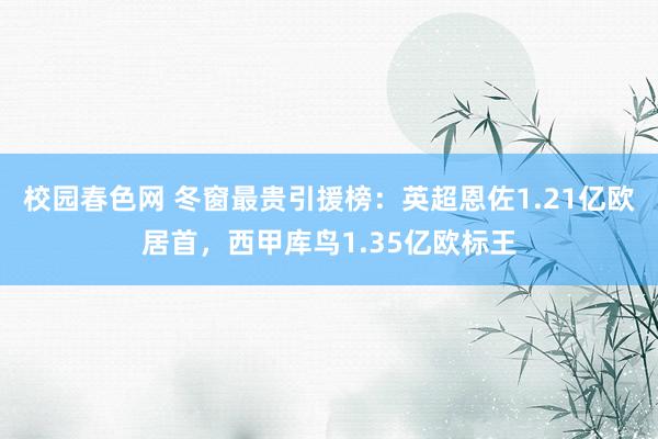 校园春色网 冬窗最贵引援榜：英超恩佐1.21亿欧居首，西甲库鸟1.35亿欧标王