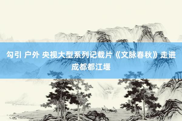 勾引 户外 央视大型系列记载片《文脉春秋》走进成都都江堰