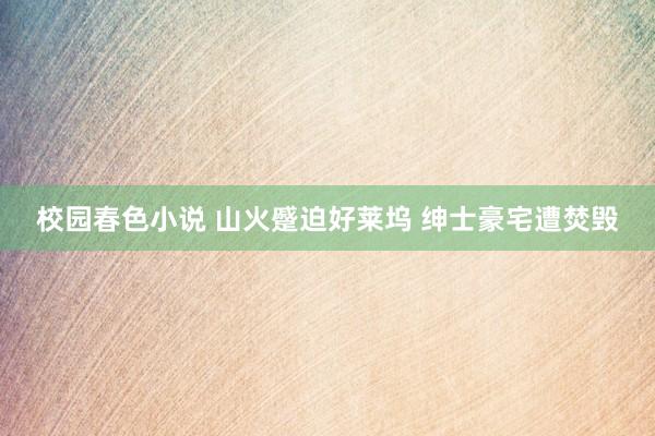 校园春色小说 山火蹙迫好莱坞 绅士豪宅遭焚毁