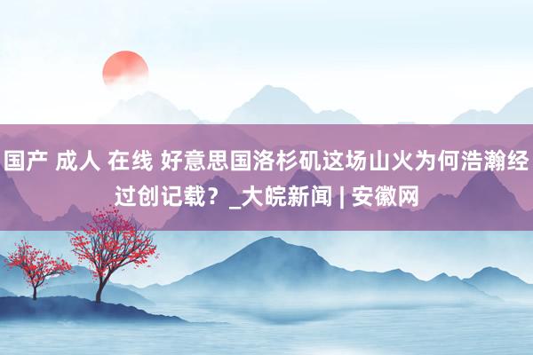 国产 成人 在线 好意思国洛杉矶这场山火为何浩瀚经过创记载？_大皖新闻 | 安徽网