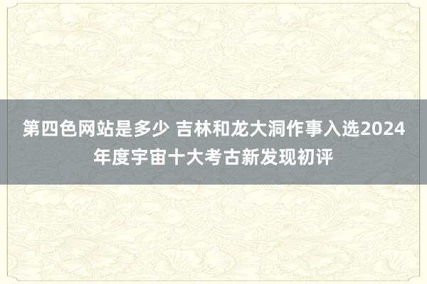 第四色网站是多少 吉林和龙大洞作事入选2024年度宇宙十大考古新发现初评