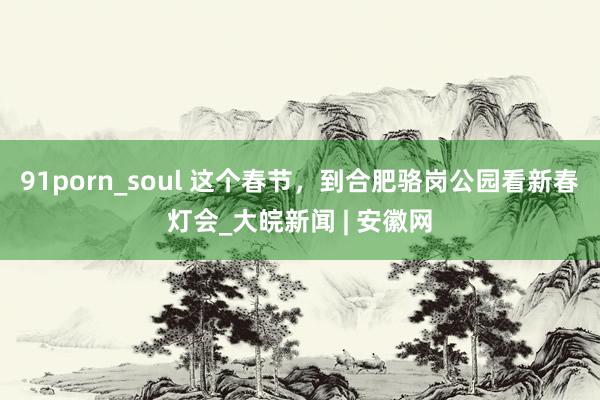 91porn_soul 这个春节，到合肥骆岗公园看新春灯会_大皖新闻 | 安徽网