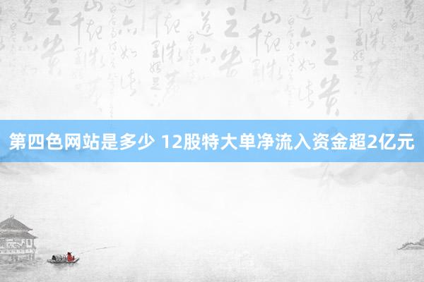 第四色网站是多少 12股特大单净流入资金超2亿元